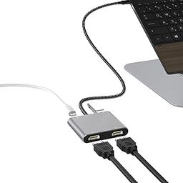 Fophmo USB C to Dual HDMI Adapter, 4K@60Hz with 100W PD, USB-A, Support C to 2 HD Splitter Extended Display for Type C Devices (MST is not Supported on MacOS) (Grey, 3 * 0.6 * 6.7in)-image-80
