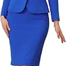 Women's 2 Piece Suit Skirt Set Business Casual Long Sleeve Blazer and Pencil Skirt-picture-41