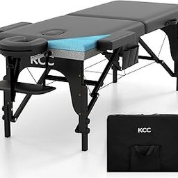 KCC Memory Foam Massage Table Premium Portable Foldable Massage Bed Height Adjustable, 84 Inches Long 28 Inchs Wide Home Salon Spa Bed Tattoo Table with Accessories &Carrying Case, Easy Set Up-image-12