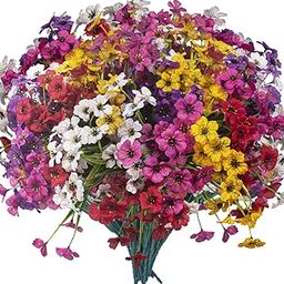 2 Bunch Artificial Dahlia/Daisy Flower Sticks Fake Bunch Decorative Items for Home Decor, Living Room, Table Decoration, Christmas, Wedding (Mix Color)-image-56