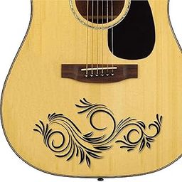 VVWV Sticker for Guitar Body Black Die Cut Decal Music Instruments Decorative Items L X H 18 X 10 Cms-image-46
