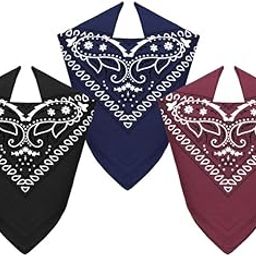 Men 3 Pack 100% Cotton Paisley Pattern Bandanas Square Scarf Headwear-image-63