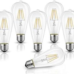 B11 E26 LED Filament Bulb Candelabra Base 4W (40W Equivalent), WJDH Dimmable 3000K Soft White Decorative Chandelier Lamp, 6 Pack-image-56