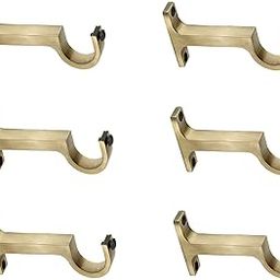 Arena Aluminum Curtain Support Brackets for Door and Window, 1 Inch Parda Rod Holder, Antique Brass Finish Curtain Holders Rod Supports for Doors and Windows Curtain Accessories Set 3 (Pcs 6)-image-94