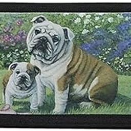 English Bulldog Checkbook Cover #4 - Black Polyester Tight Weave Black Nylon Checkbook Cover - Bulldog Dog Breed Gifts-34