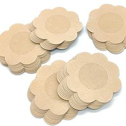 | Disposable Nipple Covers for Women | Self-Adhesive Cotton Pasties | No Show Bra Pads | 5 Pairs (10 Pasties) | Nude Color | Skin-Friendly-33