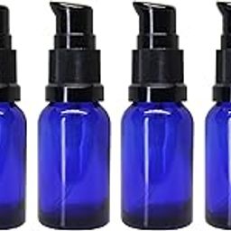 nsb herbals 15 ML Blue Round Empty Glass Bottle With Lotion Pump & Black Cap For Essential Oils, Blends, Skin Care, Cosmetics, Multipurpose Bottle (Pack Of 6)-9