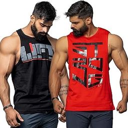 Men's Cotton Round Neck, Sleeveless, Super Combed Gym Vest-image-51