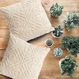 Amitra Weave India Cotton Cushion Covers Set of 2 – 18x18 Inch | Diamond Maze Design | Decorative Throw Pillow Covers for Sofa & Bed-image-2
