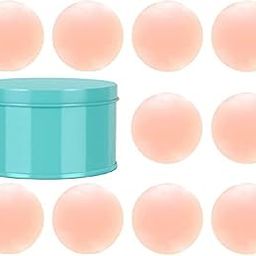 Women & Girls Silicon Self-adhesive Nipple Covers, Silicone Pasties, Reusable Nipple Covers, Invisible Adhesive Sticky Breast Petals, Color-Nude, Free Size, Round Shape, Pack of 10 (5 Pairs)-image-60