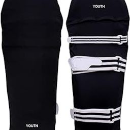 Raizex® Cricket Leg Guard Pad Skin Covers/ Outer Skin, Batting Pads Cover || Suitable Age for 12-16 Years || 1 Pair Black (Size-Youth)-image-98