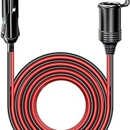 12V/24V Car Cigarette Lighter Cable, 4M/13Ft Car Lighter Extension Cord Extra Long With LED Indicator & Dust Cap For Air Compressor, Tire Pump, Car Appliances In Cars, Trucks, Rvs, Black-image-95