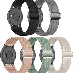 5 Pack Stretchy Nylon Watch Bands Compatible with Garmin Venu 2S/Vivoactive 4S/Venu 3S/Vivomove 3S,18mm Loop Elastic Fabric Adjustable Straps for Garmin Forerunner 265S/255S/255S Music Women Men-image-66