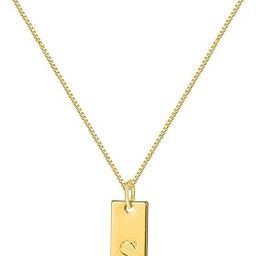 Initial Necklaces for Women 14K Gold Plated Letter Necklace Dainty Gold Name Necklace Personalized Initial Tag Pendant Necklace Trendy Gold Jewelry for Women for Girls-image-8