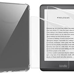 JENKEM Compatible for 6" All-New Kindle 2022 Cover Case Clear 11th 2022, Slim Fit with Non-Slip TPU Bumper with Matte Anti-Glare Screen Protector Film Guard (1+2Pack)-2
