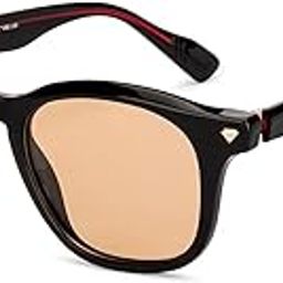 Superman Collection | Polarized and 100% UV Protected | Black - Yellow Full Rim Square Branded and Stylish Sunglasses | For Men & Women | Large | LK S18259-16
