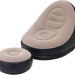 SUNBEET Sofa Chair, Inflatable Lounge Chair Inflatable Deck Chair High Back Folding Floor Gaming Chair, with Footstool, for Teens Adults, Living Room Bedroom, Outdoor Travel Camping multi-picture-10