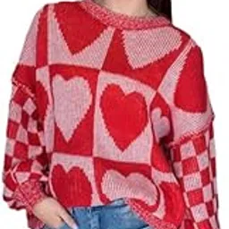 chuongkaiye Women's Long Knitted Sweater with Heart Pattern and Round Neck for Winter-picture-49