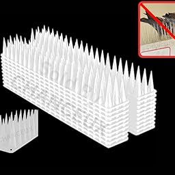 CHANCEUX Anti Bird Plastic Spikes White (10 pcs Set) for AC Balconies Window Home Protection from Pigeon Dog Monkey Crow Kabootar -Area Covers 10 FT - kabutar Control Scare Repellent Balcony Railing-15