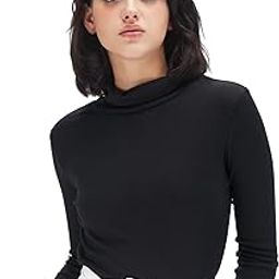 Stylish Black Turtle Neck Cotton Tshirt for Women (Black)-image-43