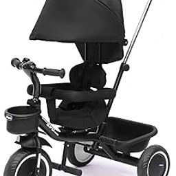 Chicco 4in1 Evo Trike (Black)| 4 Configuration | Parent Control Steering | 360° Seat Rotation for Parent-Facing & Forward-Facing | BIS Certified-image-87
