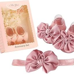 Newborn Baby Girl Fancy Shoes With Bow Design & Hairband, Gift Set For Newborn & Infant (1 Set) Soft & Comfortable Fit, 0-6 Months, Random Design, Photo Prop For Newborn-image-99