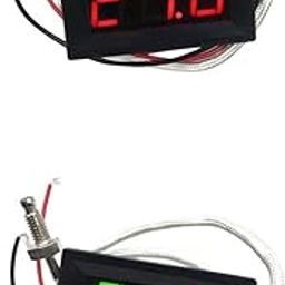 TRENDYNEST 2 Pieces DC 12V -30 to 800 Celsius Digital LED Thermometer Temperature Detector Meter-image-52