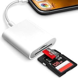 HLLYLL SD Card Reader for iPhone iPad, 2 in 1 Memory Card Reader Adapter, Camera Card Viewer with SD & TF Card Slots, Plug and Play-12