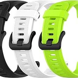 EEweca 3-Pack Silicone Bands for Garmin Forerunner 945 Smartwatch Replacement Strap (Black, White, Green)-picture-19