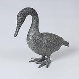 Decorative Iron Duck Statue, Farmhouse Garden Decor, Textured Grey Finish, 33x28x11.5 cm-image-38