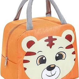 NuShop Insulated Lunch Tiffin Bag for Women – Waterproof Thermal Cooler Tote for Office, School, Work, Travel & Outdoor – Reusable Handbag for Lunch Box Storage (Orange Tiger) (22x18.5x12.5 CM)-image-57