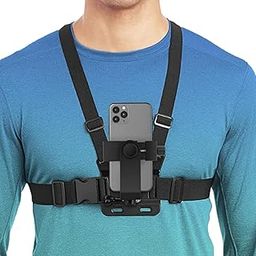 Mobile Phone Chest Belt Harness with J Hook for Vlogging, Youtube Videos compatible with all mobile phones and action cameras Go Pro & Insta 360 (Black)-19