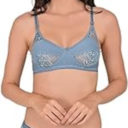 Women's Full Coverage Non Wired Non Padded Cotton Blend T-Shirts Bra Panty Set | Sexy & Comfortable Dailywear Lingerie Set-image-67