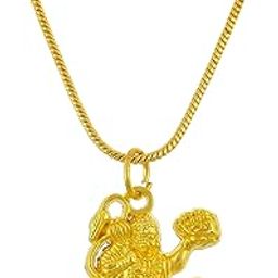 1 gm Micro Gold plated Stylesh Modern Brass Chain Pendant locket Necklace for Men,women and kids Ganesh ganapti ganpati bappa-image-36