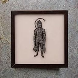 Parvatveda Lord Hanuman 3D Pyrite Frame with Selenite Healing Crystals | Home & Office Wall Décor | Ideal Gift & Vastu Remedy | 22x22 cm-22