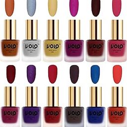 Volo Velvet Dull Matte Bold Colors Nail Polish Combo in Wholesale Rate(Metallic Coral, Metallic Silver, Metallic Golden, Magenta, Maroon, Passion Pink, Carrot Red 96 ml) Pack of 12-image-70