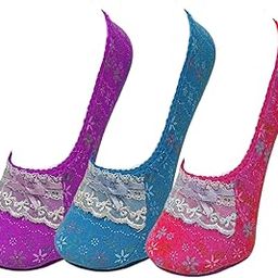3 Pairs Women's Lace Socks Invisible Footies Flats Liner No Show Foot Cover Low Cut-image-86