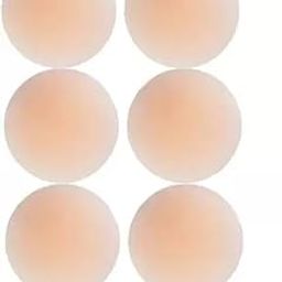 Nipple Covers 3 Pairs Reusable Adhesive Invisible Pasties Beige Silicone Cover for Dress (3 Pair)-picture-35