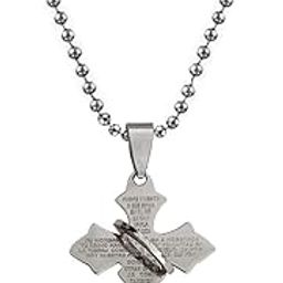 Christmas Gift Lord Holy Jesus Cross Christ Crucifix Silver Stainless Steel 01 Necklace Pendant for Men and Women-image-43