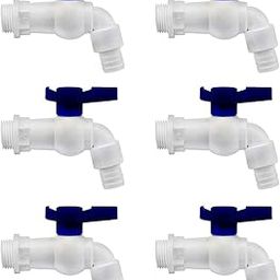 BATHBLISS GSL-01 PVC Plastic White Blue Nozzle Bib Tap (Pack of 6)-image-81