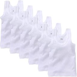 Zero Size Vest (Pack Of 6) New Born Infant Baby Kids Inner Wear Baniyan Unisex Baby Slim Fit Sando Vest 100% Housiry (0 To 1 Year) White-image-9