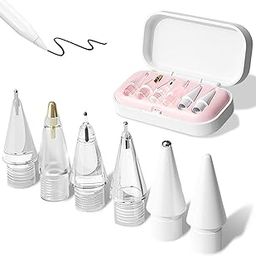 6-Piece Apple Pencil Tips for Apple Pencil 2nd/1st Generation and Apple Pencil Pro/USB-C, Durable Highly Sensitive Precise POM Replacement Tip for iPad Pro/Mini/Air-15