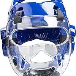 Club Bollywood®Adult Children Kickboxing Headgear Adjustable for Taekwondo Muay Thai Karate Blue L| Boxing, & MMA | Protective Gear |1 Piece Taekwondo Headgear with Face Shield-picture-32