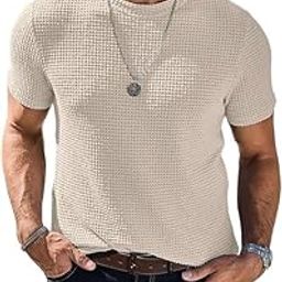 Streetwear Korean Dot Waffle Popcorn Round Neck Cotton Tshirt for Men and Boys-image-75