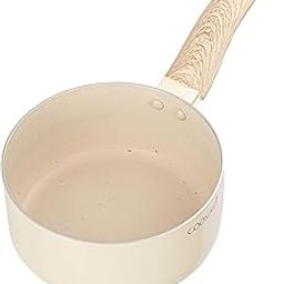 Cookaid Neo Glide Series Non Stick PTFE Sauce pan 16 cm| Aluminium Body| Non Stick PTFE| Gas & Induction Compatible| ISI Certified | 1.5 LTR - Cream-17