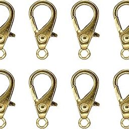ANI Accessories 8 Pcs Big Size Lobster Clasp Fish Hooks Lobster Clasps Claw Hooks Finding Lobster Clasps for Bag & Purse Making DIY Art & Crafts (Golden-Lobster-Hooks)-image-48