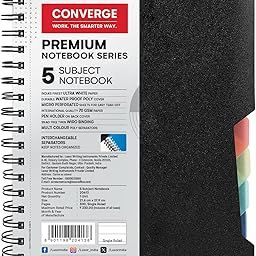 Luxor 5 Subject Notebook | 70 gsm Paper | Single Ruled | Pages - 300 | Count - 1 | 14 x 21.6 CM | Spiral Binding | Perfect for School, Home & Office | Ideal for Profesionals & Students-3