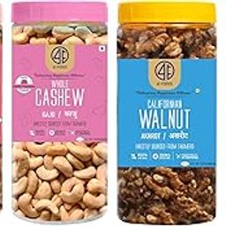 41 FOODS Premium Dry Fruits and Nuts Combo of Healthy Fresh Cashews Almonds Pistachios Walnuts Nutritious Badam Kaju Pista Akhrot 200Gm X 4 800Grams-image-22