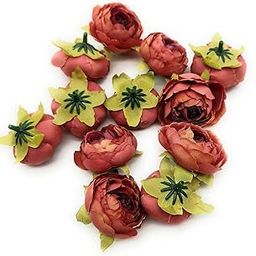 SATYAM KRAFT 12 Pcs Artificial Peony Rose Flowers | Fake Fabric Floral Heads for Home Decor, Wedding Bouquets, Mandir Pooja, DIY Craft, Gift Wrapping & Festival Decorations (Vine, 4 cm)-image-44