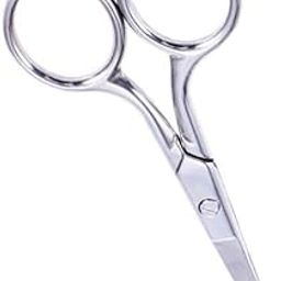 Hair, Eyebrows, Nose Hair, Beard, Eyelashes, Cuticle. Stainless Steel Fine Straight Tip Nose Hair Scissors Cutting Moustache/Eyebrow/Beard for Men and Women 4.5 inch-41